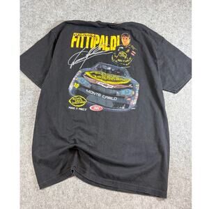 Vintage Y2K NASCAR Christian Fittipaldi Racing Shirt Mens Large Black Streetwear
